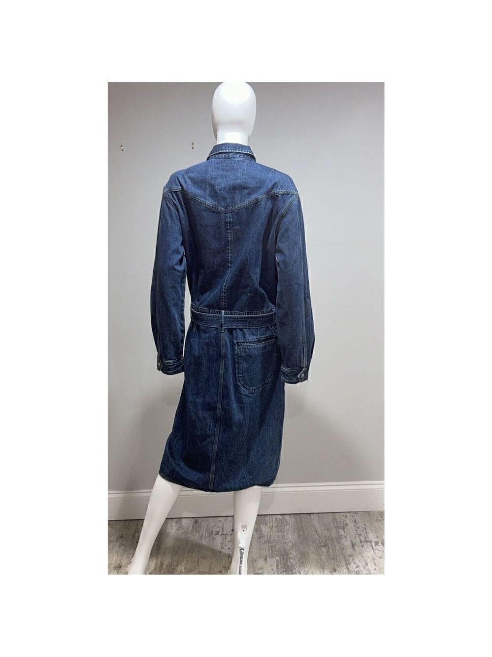 Rag & Bone Mia Belted Denim Dress Size XL - Picture 7 of 7